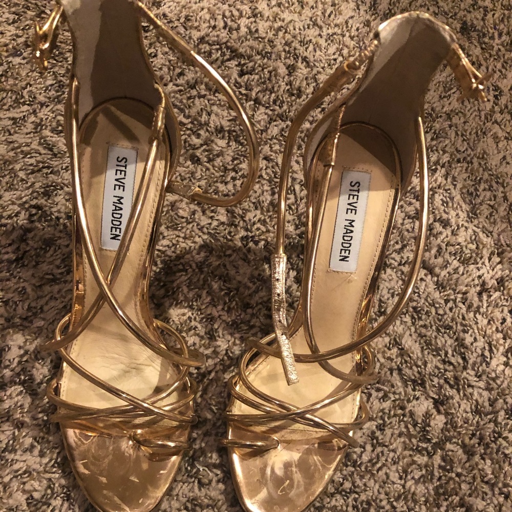 Rose Gold Steve Madden Open Toe Heels